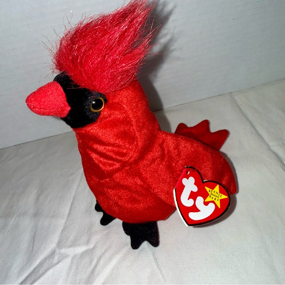 Ty Beanie Babies Mac the Red Cardinal Birthday June 10, 1998 Great Gift!
